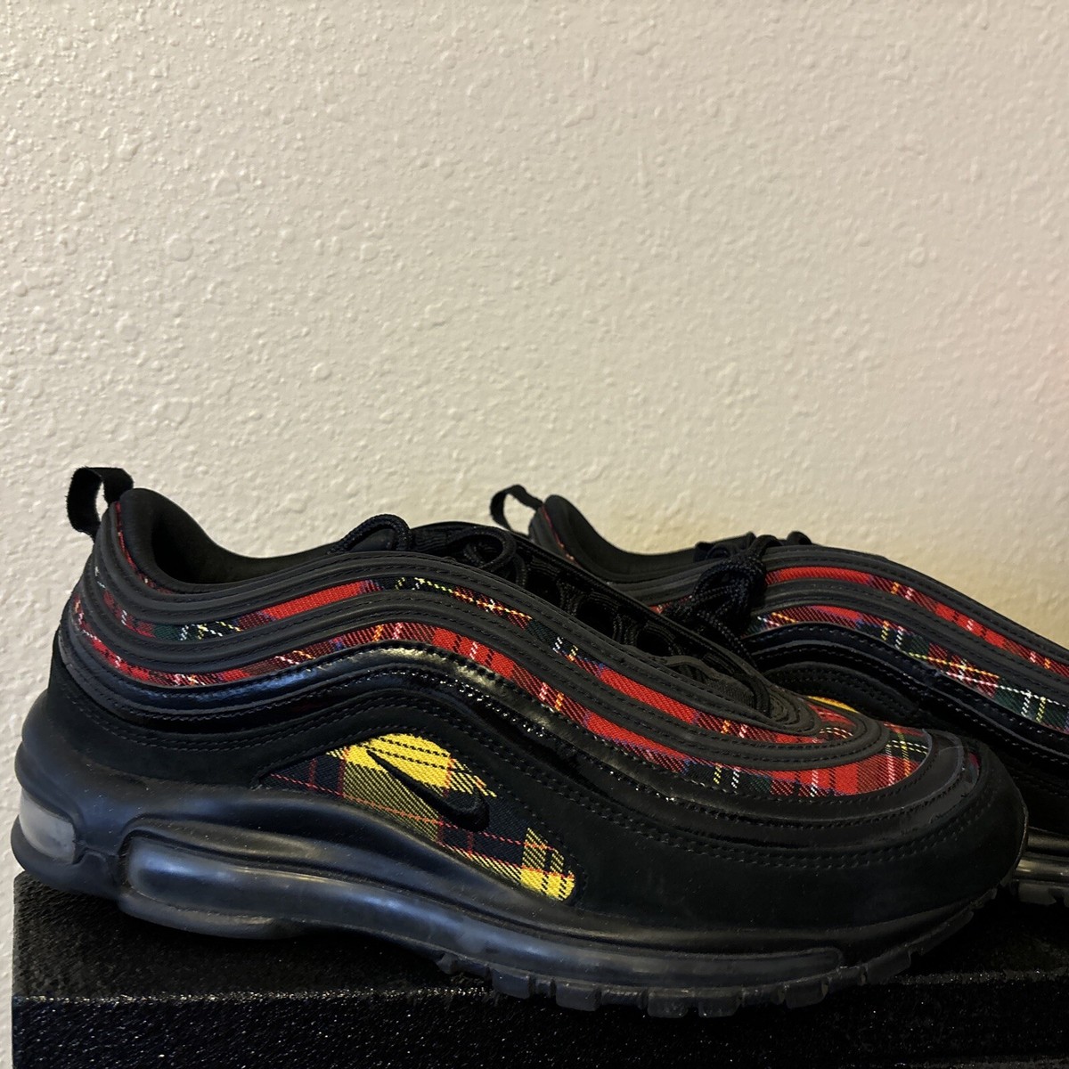 Used Nike Air Max 97 SE Tartan AV8220-001 Sneakers Women's Size 10