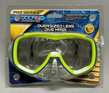 DOLFINO Premier PRO SERIES Oversized Lens Dive Mask TEMPERED GLASS Aqua CM-5517
