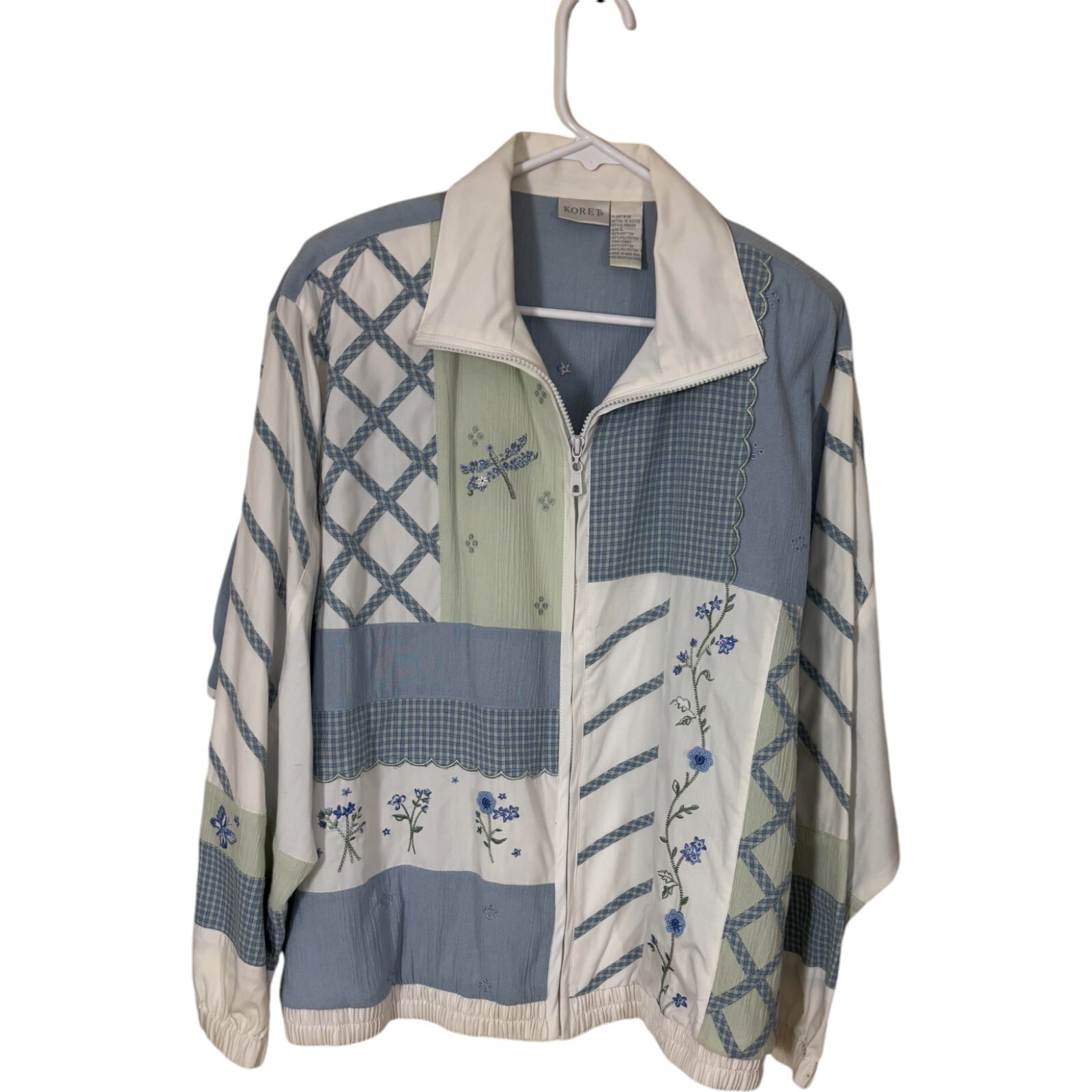 Koret Womens Basic Jacket Large White Gray Colorb… - image 1