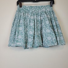 Green  White Floral Short Skirt Size Small