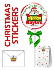 CHRISTMAS BIRTHDAY PARTY FAVORS STICKERS LABELS for your favors