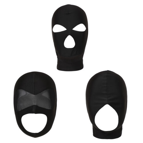 Adult Headgear Elastic Balaclava Hoods Cosplay Motorcycle Helmet Lined Black - Picture 2 of 47