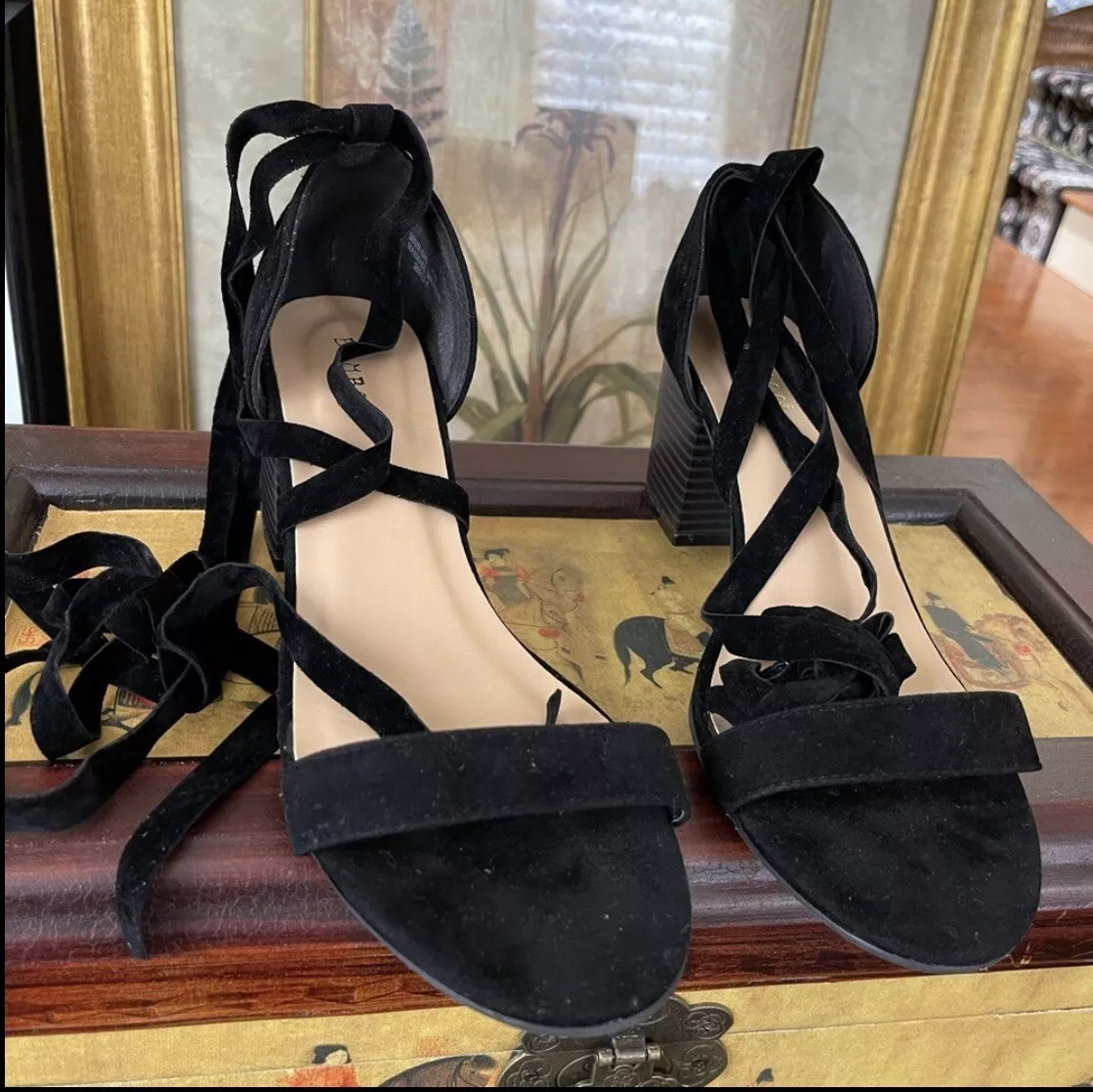 Black gladiator sales block heels