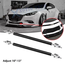 Adjust 10"-13" Front Bumper Black Strut Rod Stabilizer Splitter Bars For Mazda 3