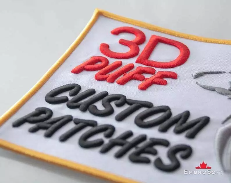 3D PUFF Custom Embroidered Patches Iron / Sew On Backing