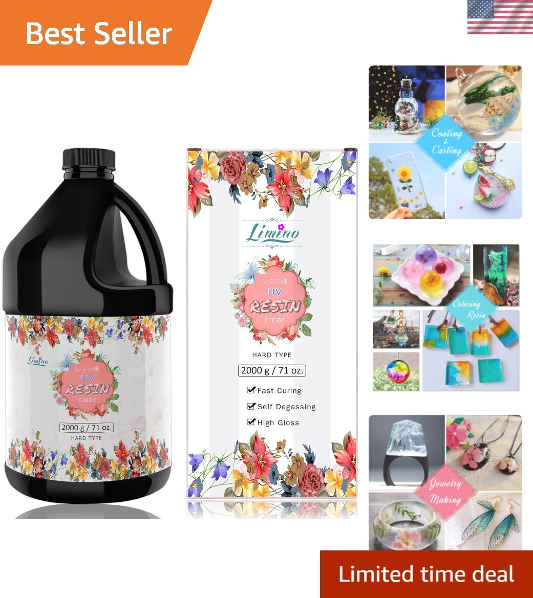 UV Resin 4.4lbs Crystal Clear Fast-Curing Epoxy for Crafts and DIY