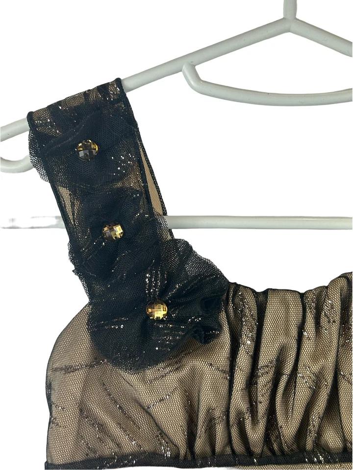 Amy Byer Girls Special Occasion Dress Black W Nude Underlay size 4 NWOT - Image 4 of 4