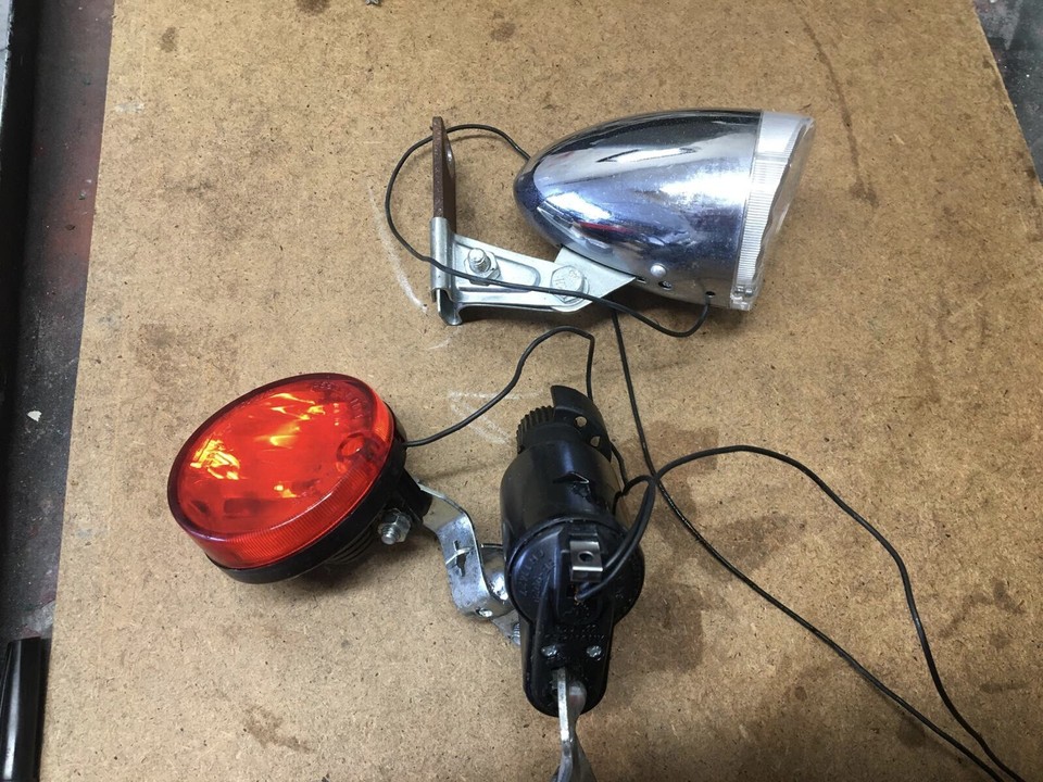 vintage Germany Bicycle Bike Dynamo Front Light & Rear Lamp eBay