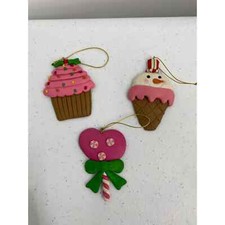 Christmas Ornaments Clay Dough Sweet Treats 3  -3 1/2  Set of 3