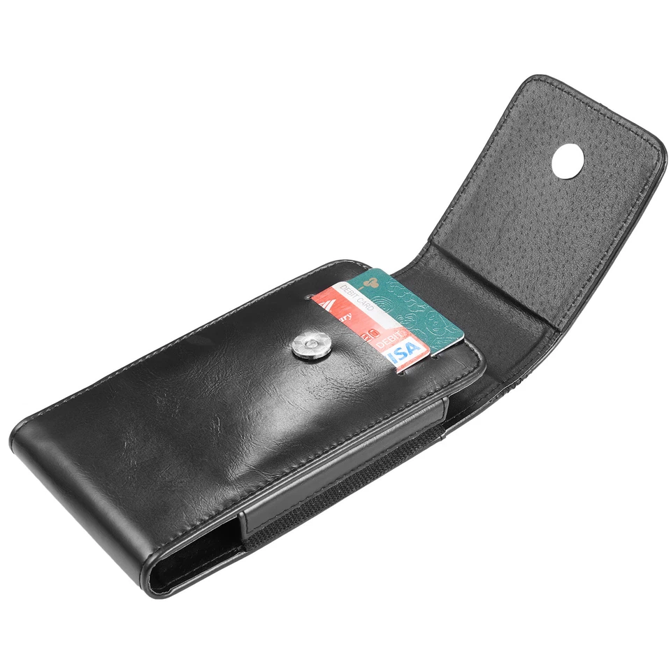 LUXMO Vertical Cuero Cinturón Funda Portátil Teléfono Funda Para iPhone Samsung Foto 4 de 4