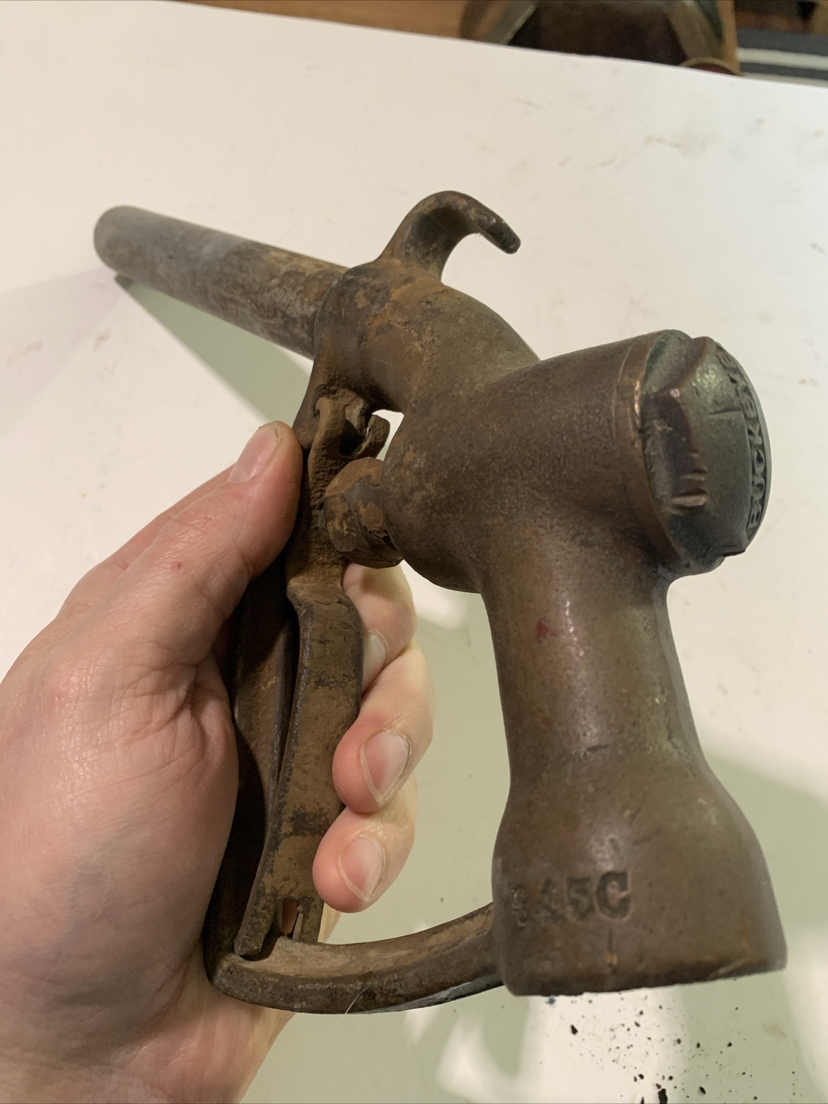 Antique Brass Buckeye 845C Gas Pump Handle Nozzle Oil Gas Service