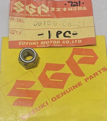 1 NOS Suzuki PE175 PE250 RM100 RM125 RM250 RM400 RM370 Lock Nut OEM 09159-08021