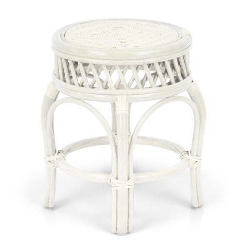 Ginger Handmade Rattan Wicker Stool Ottoman Plant Stand - Picture 27 of 30