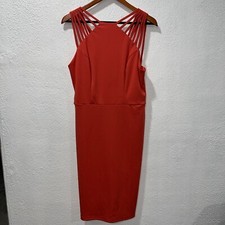 Grace Karin Dress Womens Medium Dover Red Midi Sleeveless Strappy Y2K Shift