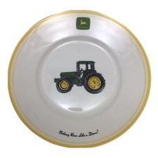 Plato de ensalada de cena John Deere 9" Gibson vajilla verde tractor coleccionable