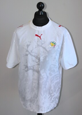 Vintage Senegal Nationalmannschaft Heim Fußball Trikot 2006 Puma Größe XL