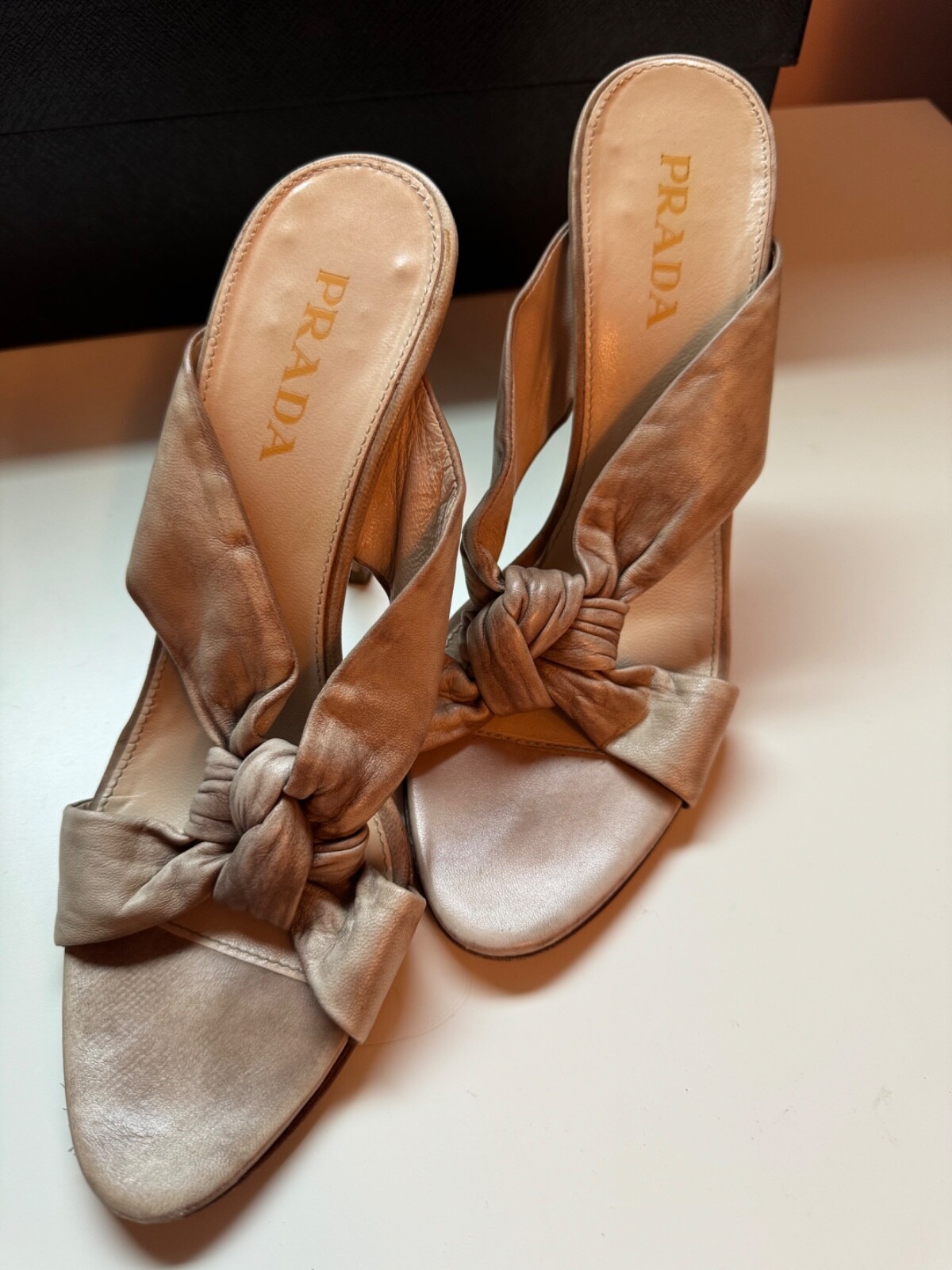 Prada lambskin sandals size 37 US 7 luxury designer footwear-image