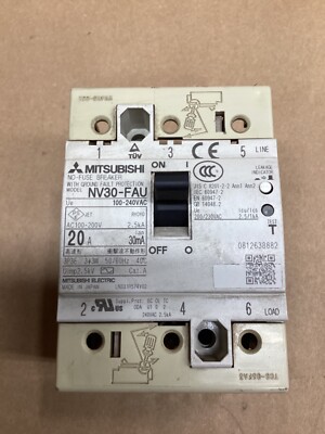 MITSUBISHI No-Fuse Breaker NV30-FAU 20A 100/240vac 3 POLE #137L18