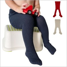 Kids Thermal Tights for Girls or Boys, Organic Wool Cotton, Sizes 6 month - 8Yr