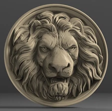 3D STL Model LION HEAD 2 for CNC Router Printer Engraver Carving Aspire Artcam
