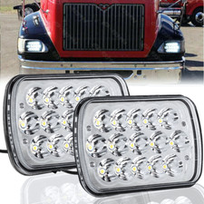 Pair 5X7 7x6 LED Headlights Hi Low Beam For International IHC 9200 9900 9400i