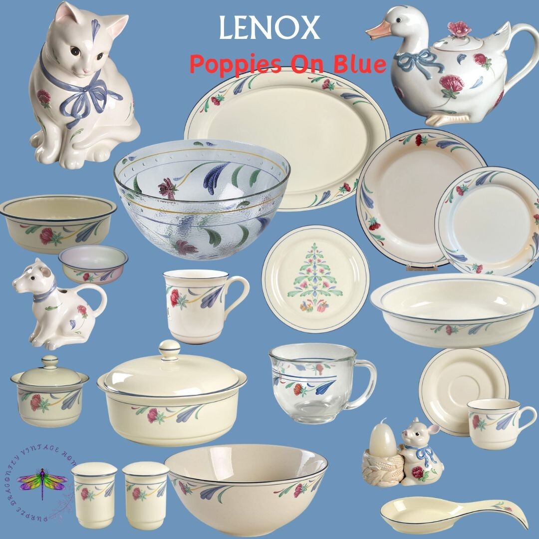 Lenox Poppies on Blue and Barnyard Collection* Replacements*Free