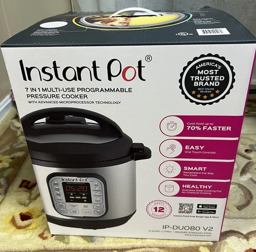 Instant Pot Duo 7-in-1 Electric Pressure Cooker - Stainless Steel/Black, 8Qt...