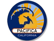 4" PACIFICA CALIFORNIA SURFING SURF SUN STICKER DECAL MADE IN USA