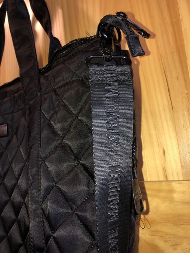 Steve Madden Black Large Quilted Tote/Weekender - Picture 3 of 9