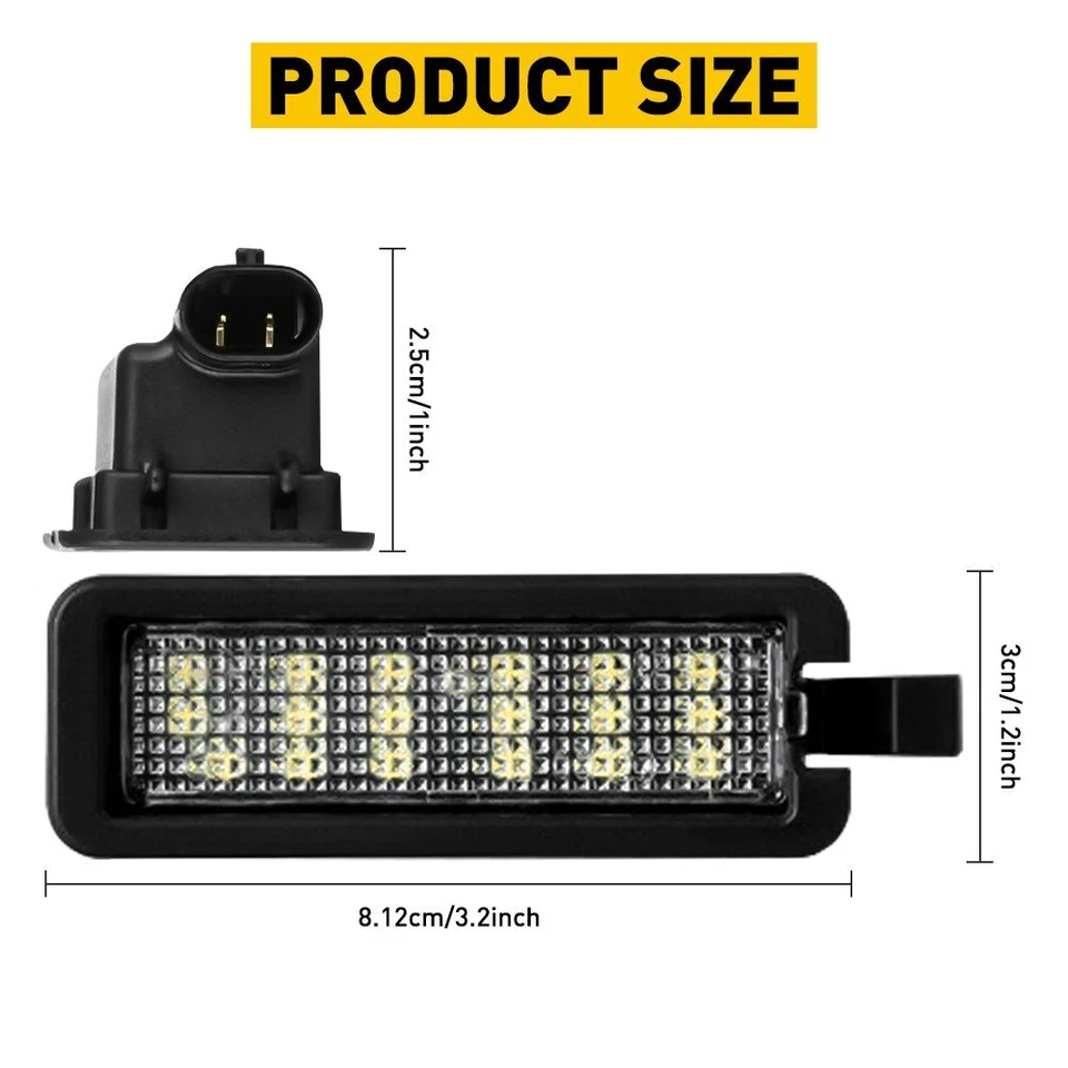 Luz de matrícula de LED para 2015-2021 Dodge Challenger e Dodge Charger branca EUA - Imagem 2 de 4
