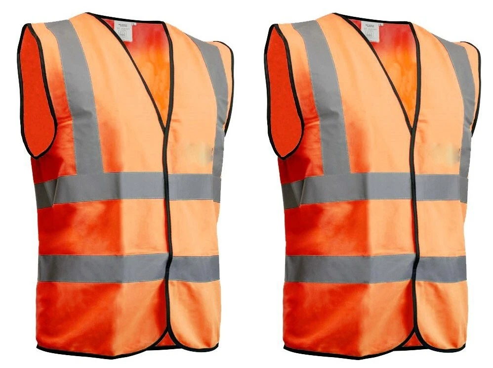 2 x Gilet gilet orange haute visibilité haute visibilité sécurité EN ISO 20471 Supreme