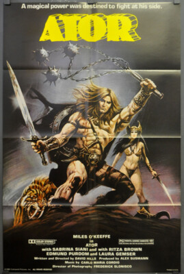 ATOR 1982 ORIGINAL 27X41 MOVIE POSTER MILES O'KEEFFE SABRINA SIANI