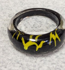 Vintage Resin Tibetan Design Ring 1980s Size 6.5 — photo 5