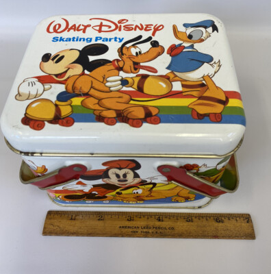 Walt Disney Skating Party Mickey & Friends Tin Lunch Box With
