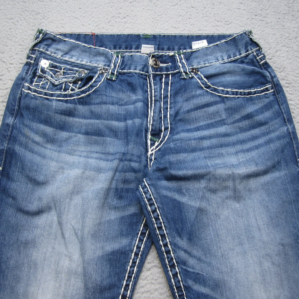 True Religion Jeans Mens 36 Straight Super T Thick Stitch Western Y2K - Image 2 of 4