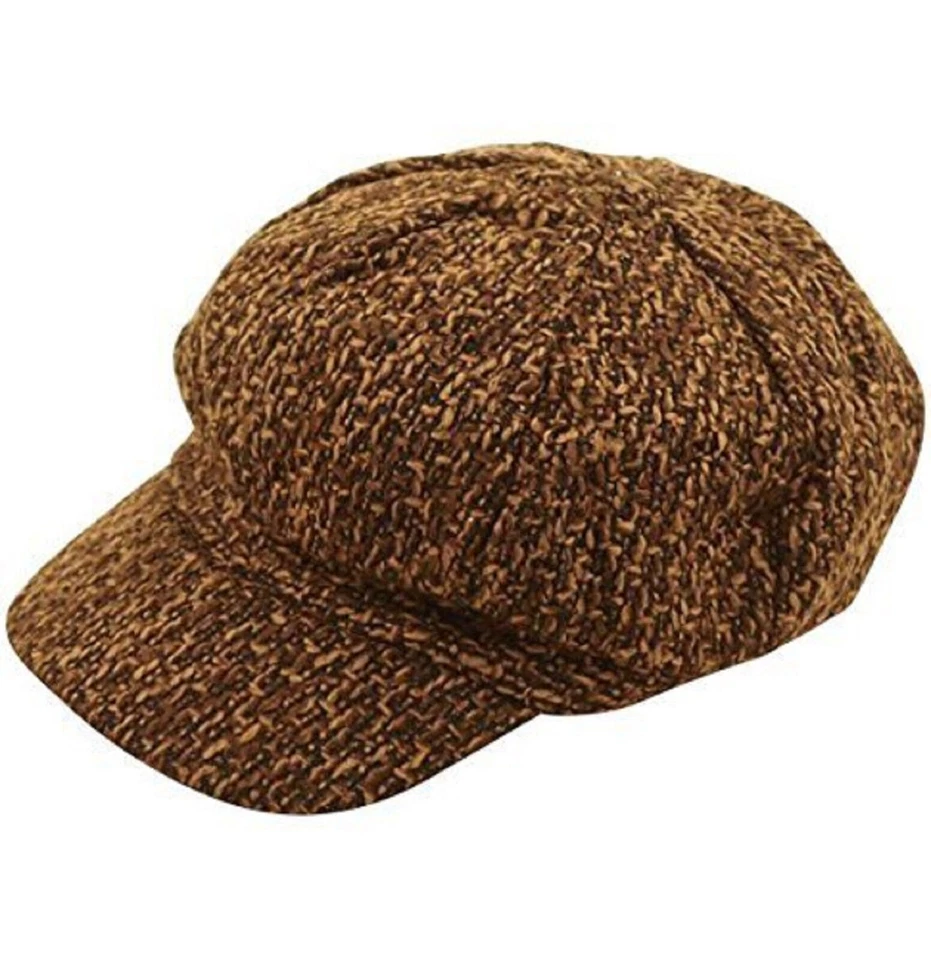 Adultos Vestido Elegante Marrón Tweed Gorra Plana Victoriano Disfraz Fiesta Sombrero Peaky Oliver Foto 2 de 2