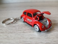 Volkswagen VW Bug Beetle Custom Keychain 1:64 Diecast Keyring Red, Hood Opens 