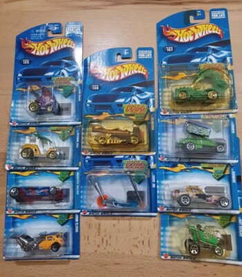 2002 HOTWHEELS LOT OF 10 DIFFERENT MAINLINE CARS 