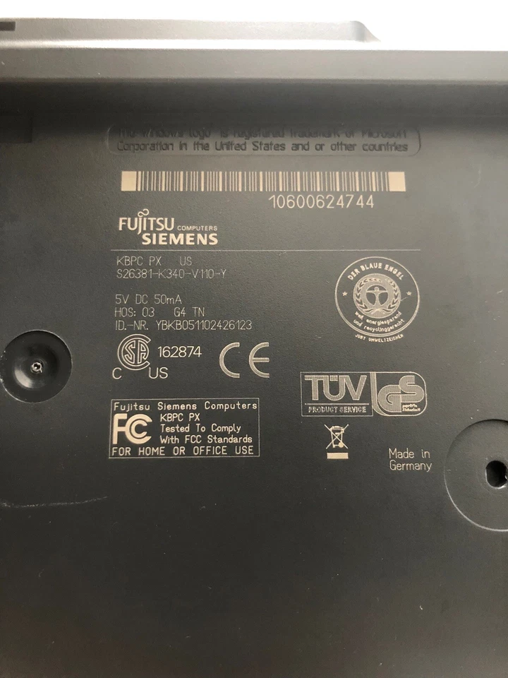 Fujitsu  KBPC-PX  Eco US  USB Keyboard S26381-K340-V110-Y - Image 3 of 3