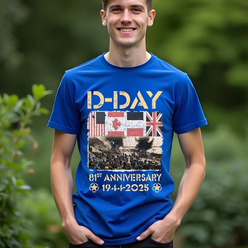 Family Flags D-Day T-Shirt Tee 1944 World War II Normandy Military History 1#DD - Bild 12 von 19