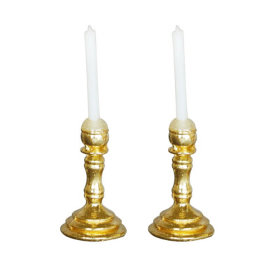 1/12 Scale Miniature Candle Holders | 2Pcs Gold Dollhouse Accessories For Miniature Displays & Dioramas - View #4