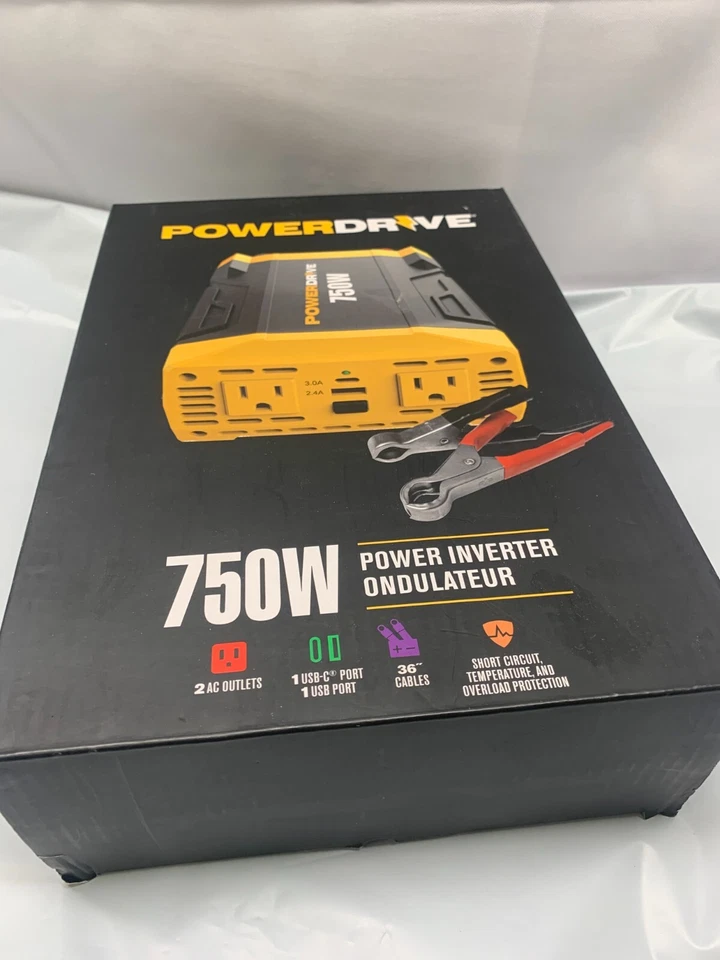 RoadPro POWERDRIVE 750W 电源逆变器 (PWD750) * 全新盒装损坏 — 第 3/4 张图片