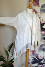 Absolut By Zebra Ivory Cotton Quirky Jacket Size 1 Uk S