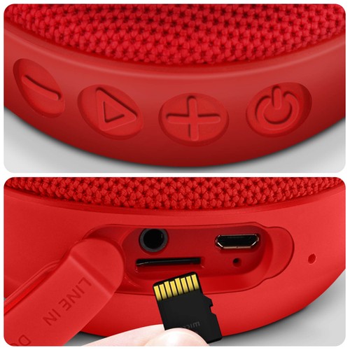 Altavoz Bluetooth Bicicleta Deportivo 5W Inalámbrico Impermeable IPX7 Rojo - Zdjęcie 6 z 6