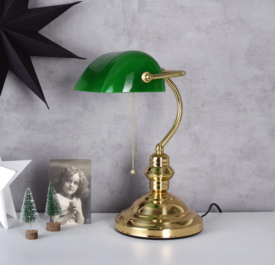Leseleuchte Bankers Lamp Klassiker Tischlampe Messing Lampe Schreibtischlampe - Bild 2 von 4