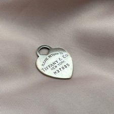 Tiffany  Co Sterling Silver Return to Tiffany Heart Charm Pendant w Serial No
