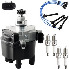 Ignition Distributor Wcap Rotor And 4 Iridium Spark Plugs With Wire Set Tune