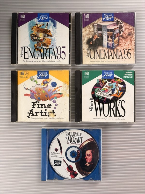 Vintage Microsoft Home ‘95 Vintage CD-ROM Software PC Fine Art Etc