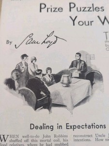 1931 MAGAZINE PAGE #011- SAM LOYD PRIZE PUZZLES TO POLISH YOUR WITS- 2 PAGES