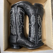 Vintage Rios of Mercedes Exotic Ostrich Wingtip Cowboy Western Boots Men's 7.5D